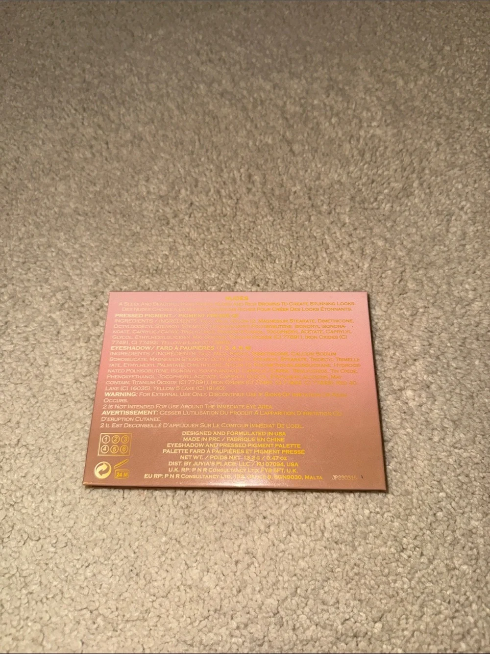 Juvia's Place The Nudes Eyeshadow Palette - Peach Pink Brown Gold